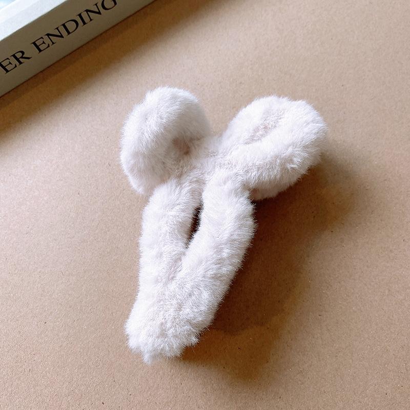 Простой темпераментный плюшевый бант крестовая заколка сладкая трендовая универсальная зажим-коготь милый девичий стиль аксессуары для волос оптом