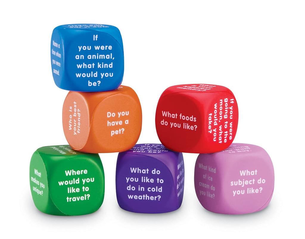 Learning Resources English Conversation Dice, Set of 6, LER7300, Authentic