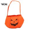 Flexible Hand Strap Bag Halloween Pumpkin Candy for Kids, Small Trick or Treat Bucket, Party Favor Soft Face Basket with Handle Decoration Stiff Tote