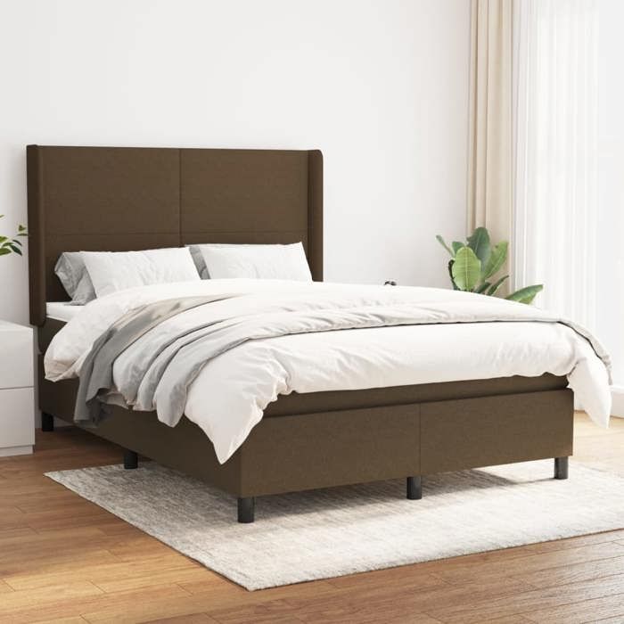 Maison Exclusive - Sommier à lattes de lit avec matelas Marron foncé 140x200 cm