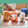 Soft And Fluffy Dog Fox Tiger Plush Keychain With Short Plush Fabric