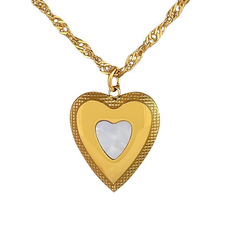 Love Shell Minimalist Furnace Real Gold Necklace Female Collarbone Chain Accessories