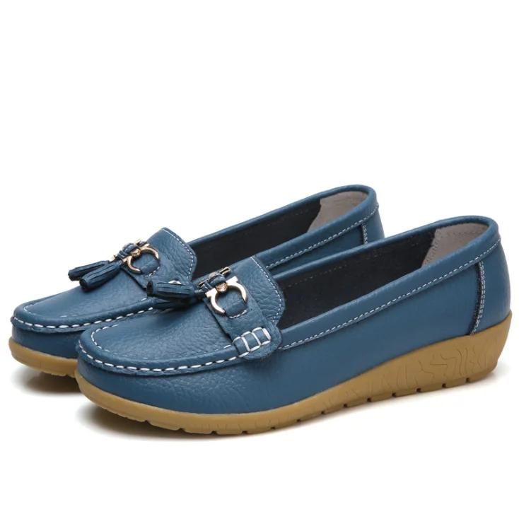  Fashion Women's Flats Ballet Shoes Cut Out Leather Breathable Moccasins Woman Boat Shoes Ballerina Ladies Casual Shoe