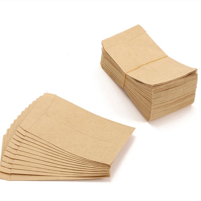 100 Pieces Miniature Kraft Bags for Organizing  and Party Treats Small Coin Envelopes Jewelry Wrapping Pouches