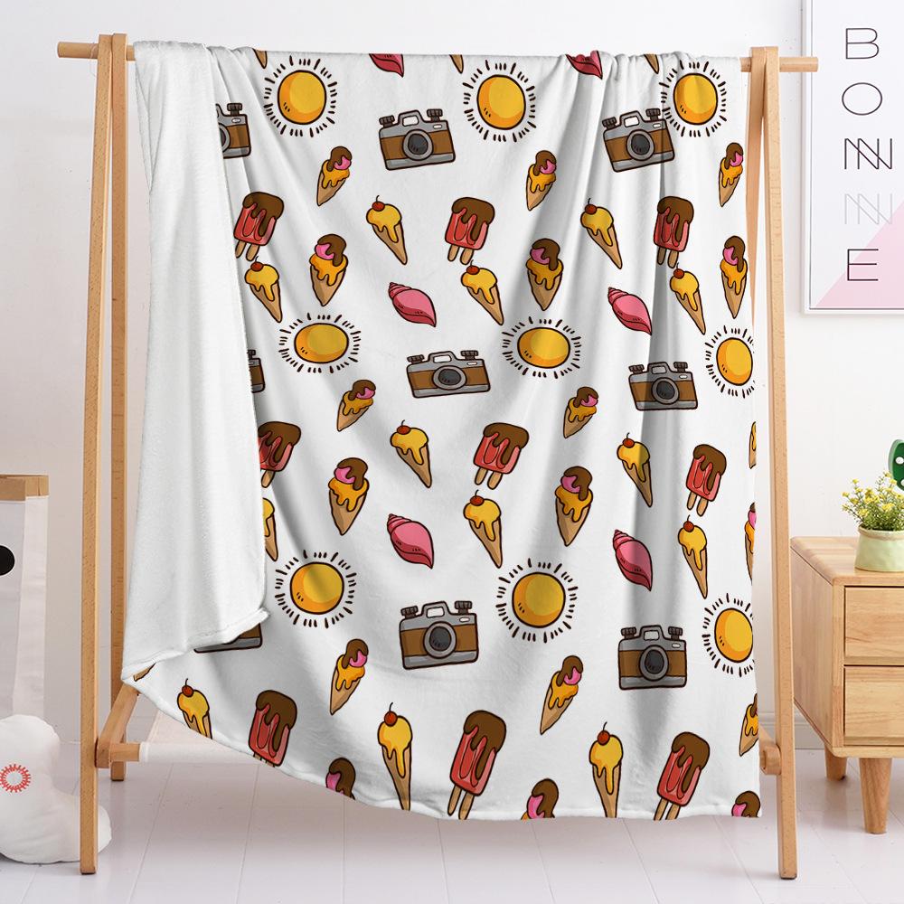 Small Fresh Blanket Flannel Blanket Picture Cover Blanket Spring And Autumn