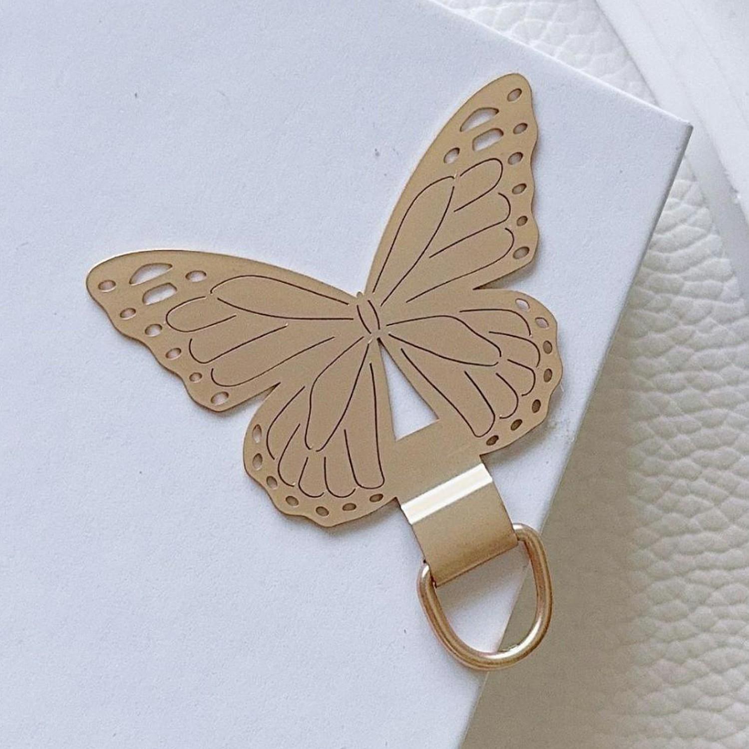 Universal Phone Tether Tab Butterfly Shape Metal Phone Patch for Cell Phone Straps D