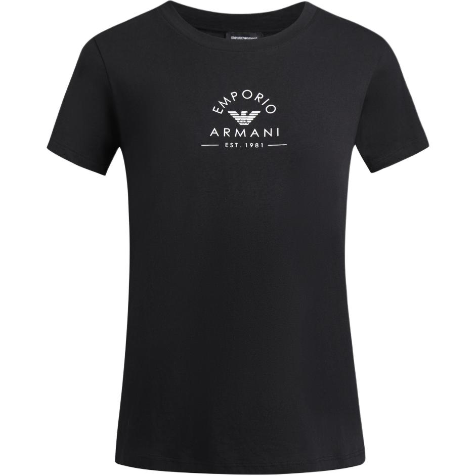 Emporio Armani Ss24 Letter Logo Pattern Printed Round Neck Short Sleeve T-Shirt Women tops Black 164720-4R227-00020 S