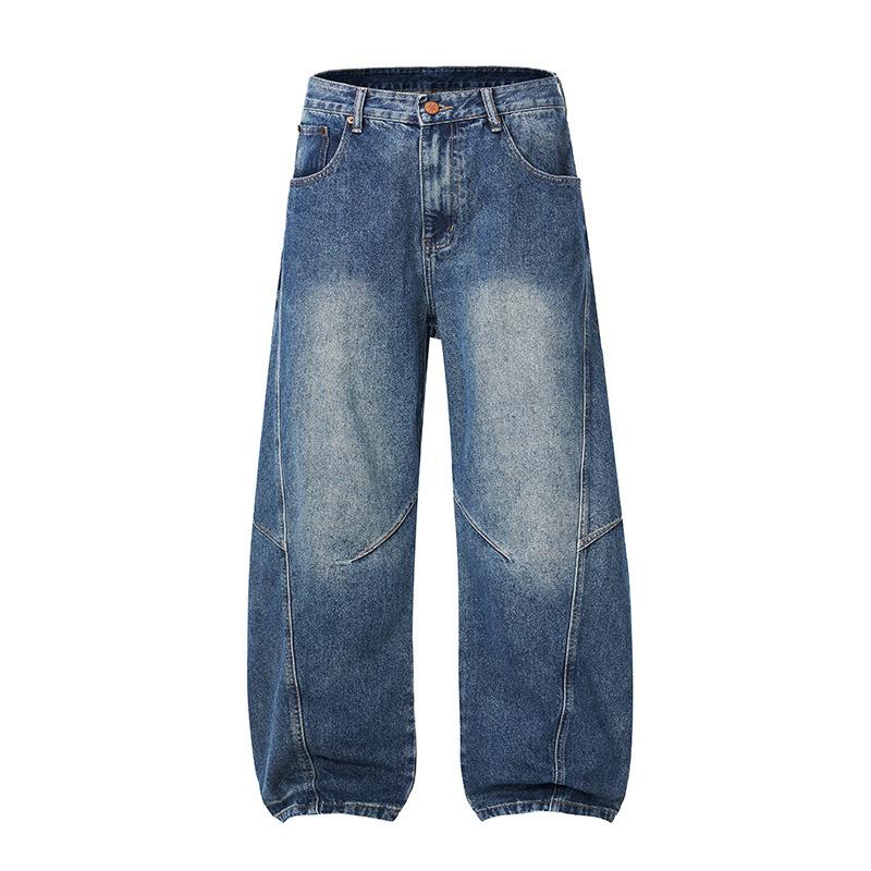 

Новые американские ретро джинсы-шаровары для мужчин, свободные зауженные брюки XXL синий