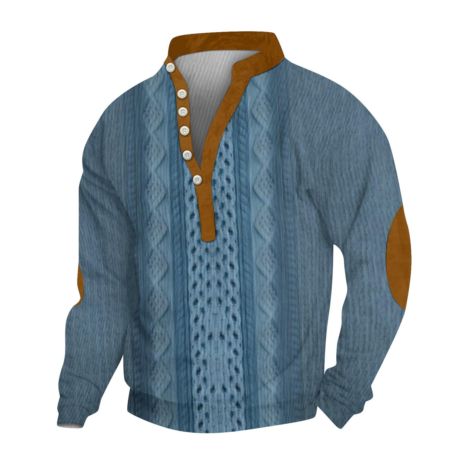 

Мужской вельветовый кардиган с длинными рукавами и шестью пуговицами XXXL синий