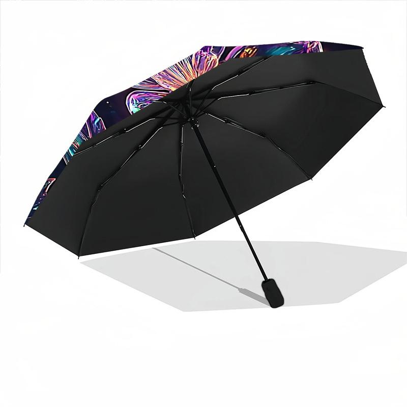 1pc Floral Fantasy Automatic Open/close Umbrella, 8-Rib sturdy structure, Auto Folding/Opening, Portable Travel Umbrella for Women,127