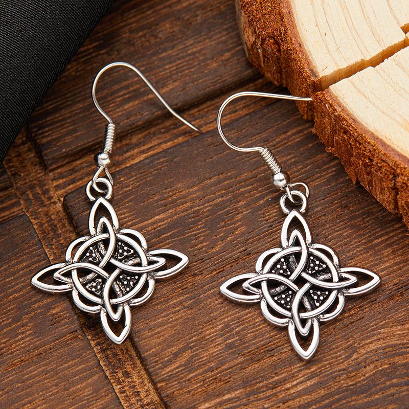 New Retro Religious Style Celtic Knot Pendant Do Old Earrings Fashion Temperament Ladies Holiday Jewellery Accessories Gift