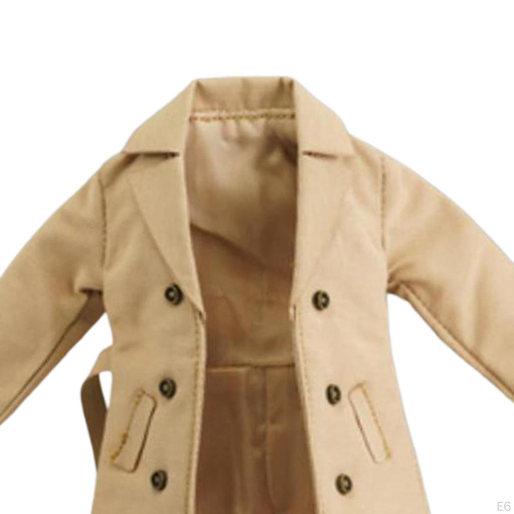 1/12 Male Female Trench Coat Miniature Clothing Handmade Doll Clothes for 6 inch Figures