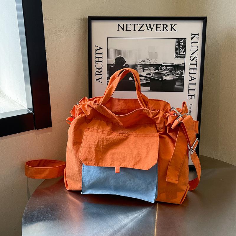 Niche Contrasting Nylon Cloth Casual Tote Bag Women's New Large-capacity Shoulder Bag Versatile Messenger Bag