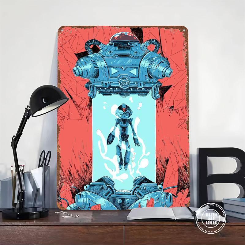 Megaman X Metal Poster Customized Wall Art Retro Vintage Tinplate Signs for Room Ornaments Man Cave Bedroom Decorations Decor