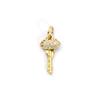 1 Piece Brass & Cubic Zirconia Charms Gold Plated Micro Pave Wings Heart Key Eye Lock Pendant For DIY Necklace Jewelry Making