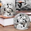 Crackle LED Glass Ball Lamp Halloween Ghost Bat Cat Cracked Ball Light with Warm Light for Halloween Walkway Path Garden Tabletop Decor