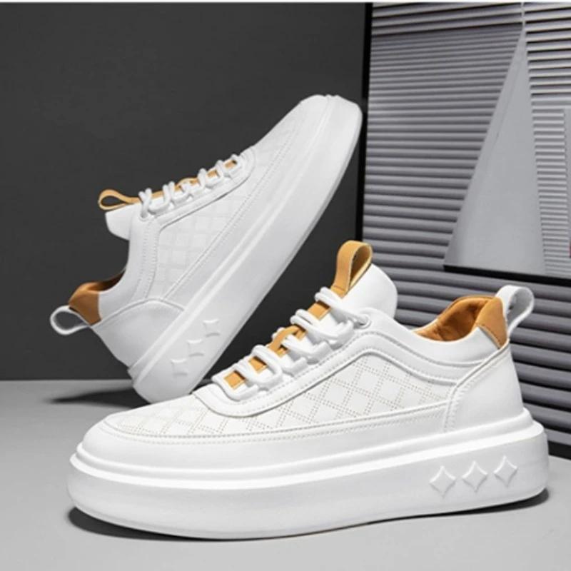 Herrskor Casual Mode Herr Halkfria Utomhussportskor Andningsbara Löparskor Plattform Vita Skor Herr Zapatillas