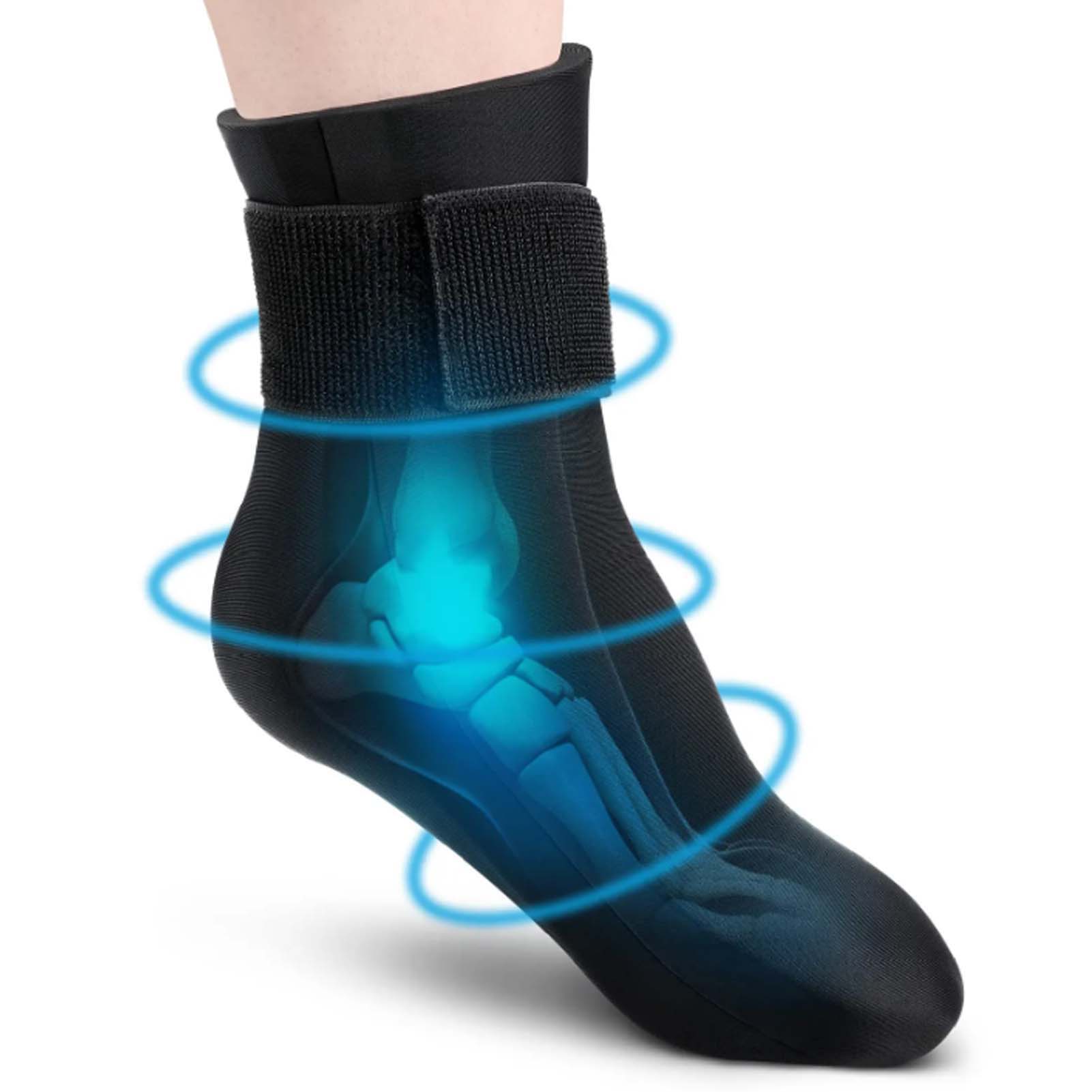 

Hot & Cold Therapy Ankle Ice Wrap - Reusable Solid Gel Core with Elastic Fabric, for Sports Injury & Arthritis Pain Relief чёрный