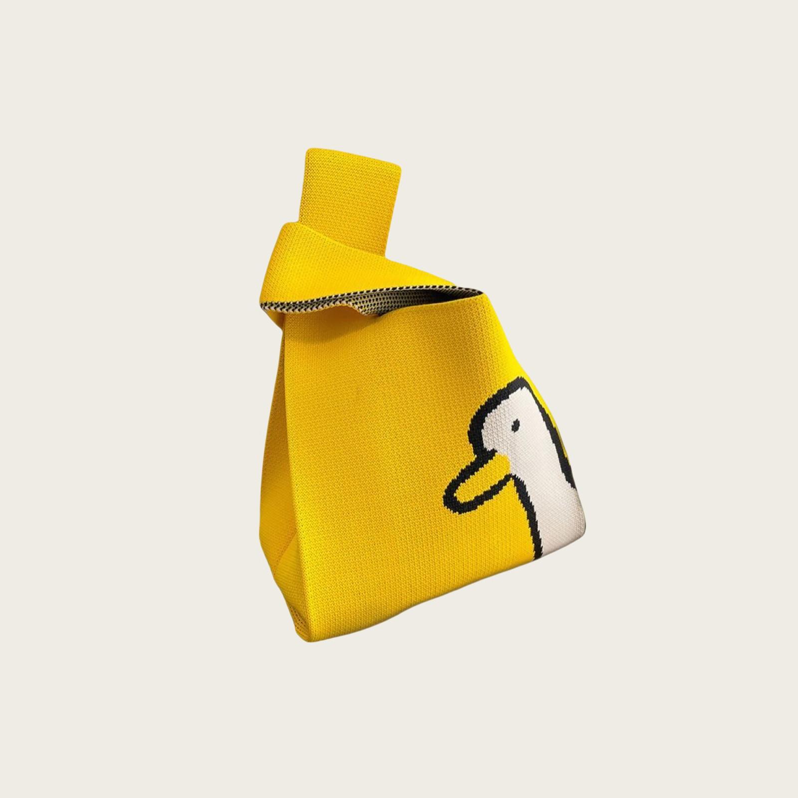 

Женская симпатичная повседневная вязаная сумка-тоут с принтом One Size жёлтый