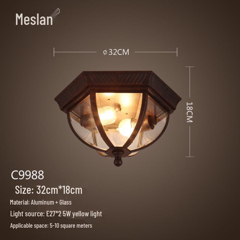 American Retro Industrial Ceiling Light for Bedroom, Dining Room, Balcony, Corridor, Aisle, and Entrance