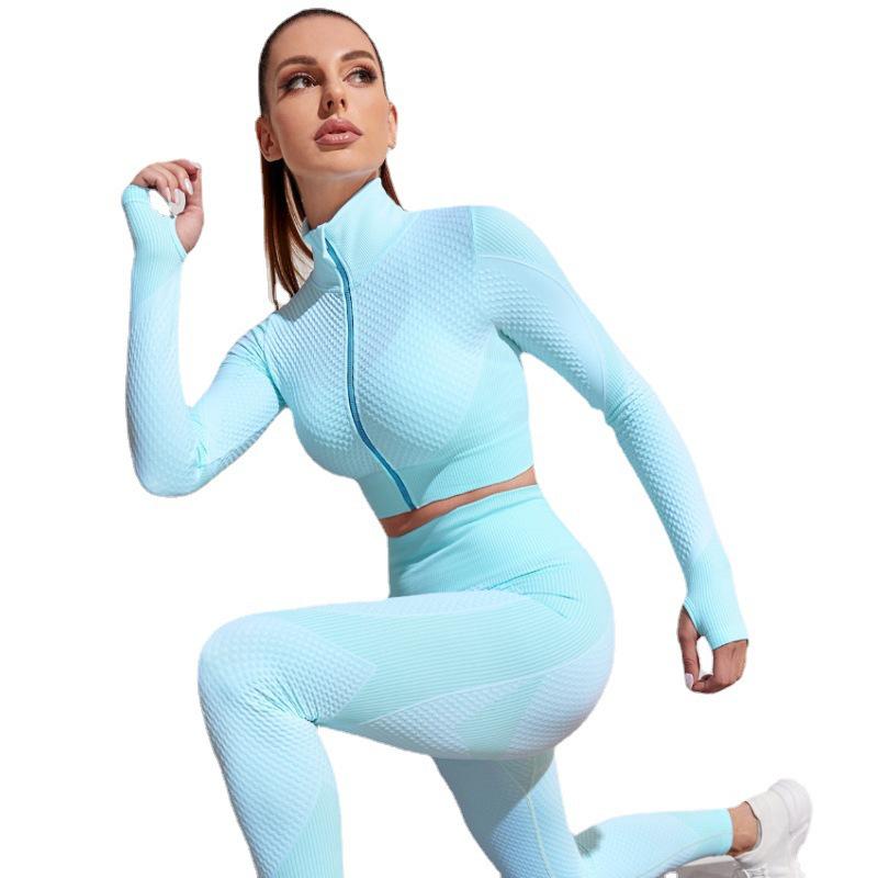 European-American Women's Quick-Dry Long Sleeve Yoga & Running Set