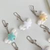 Fuzzy Flocking Star Keychain with Angel Wing Pendant Soft Stylish Fashionable Accessory For Phone Keys Bag Gift
