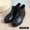 New Fashionable Low-top Short Rain Boots Rain Shoes Non-slip Water Shoes Waterproof Women's Thermal Velvet Rubber Shoes