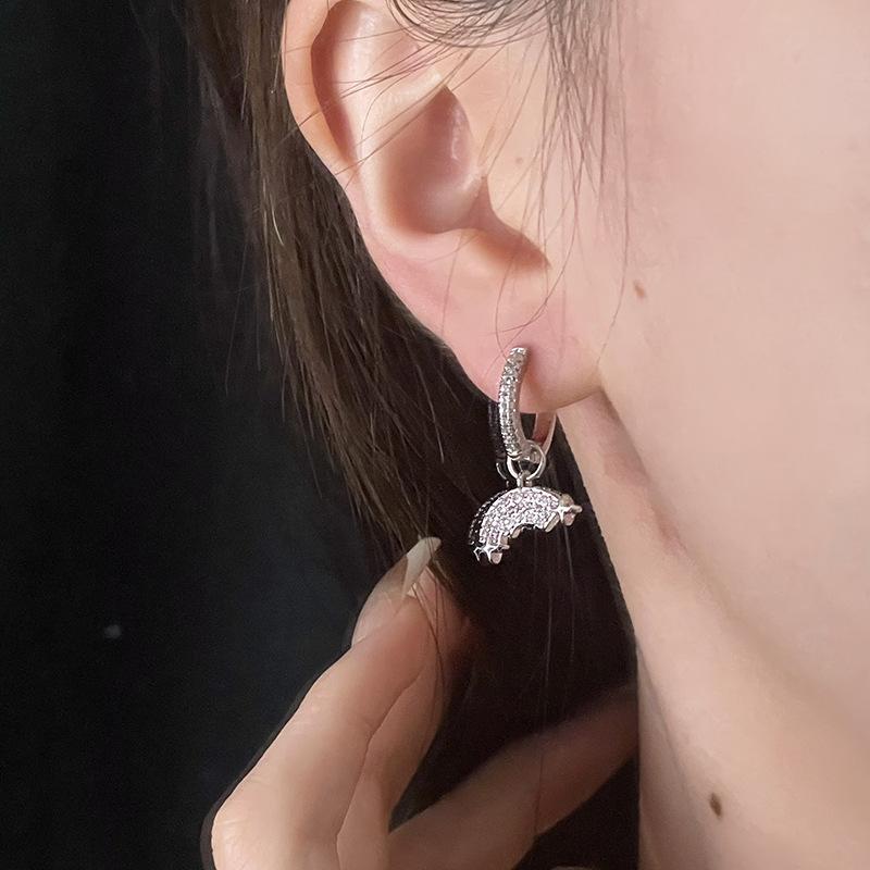 Candy Series Rainbow Earrings Women S Niche Design Sense Earrings Premium Sense Ear Buckles Asymmetrical Earrings Tide