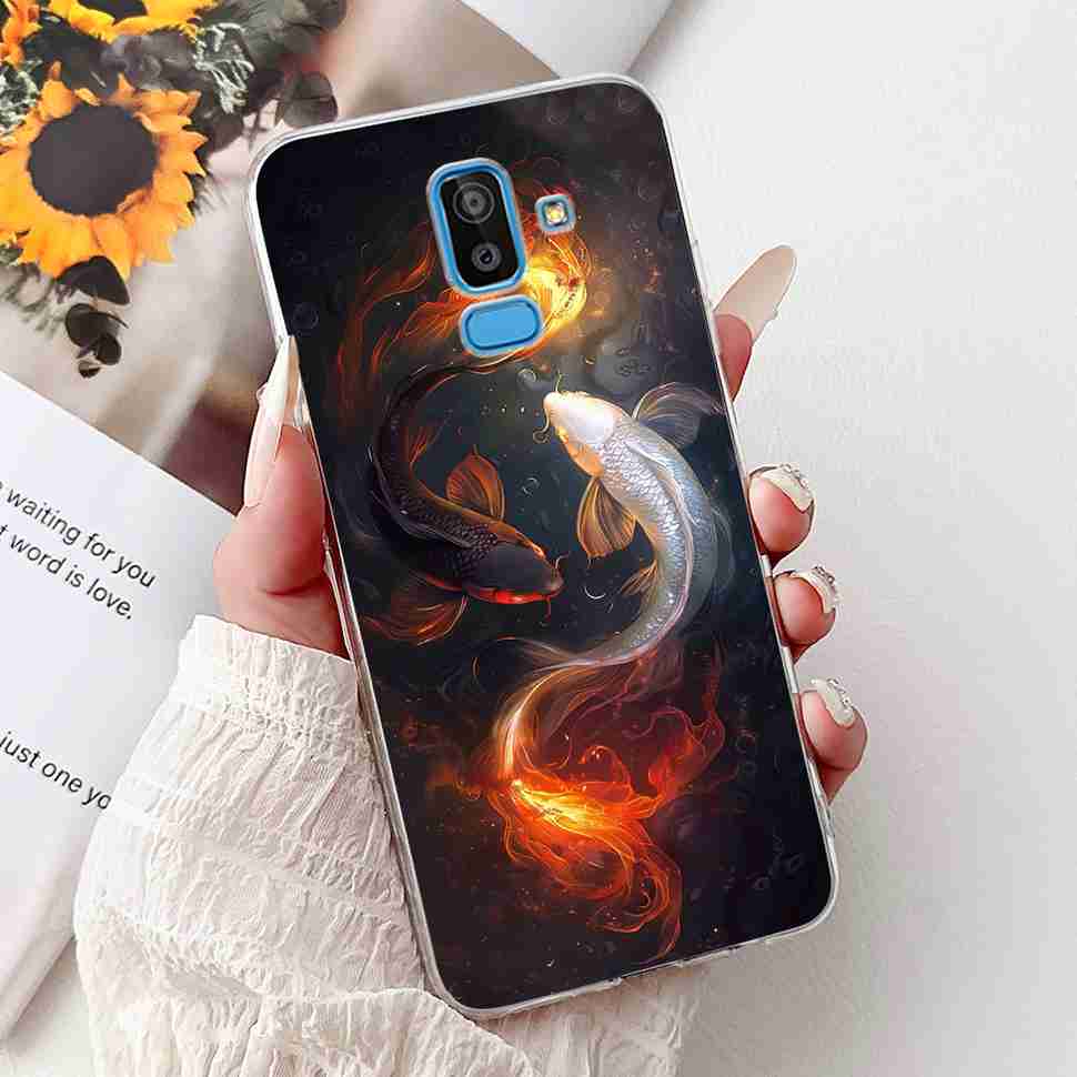 For Samsung Galaxy J8 2018 6.0" Case Summer Fresh Lemon Daisy Soft Silicone TPU Cover For Samsung J8 J8 2018 Protective Shell