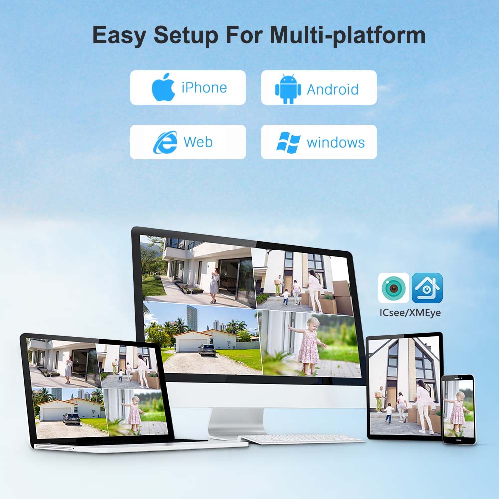 4MP Baby Monitor Dual-Linse Sicherheitschutz Mutter Kinder Wifi Kamera Innen Mini PTZ IP Videoüberwachung ICsee