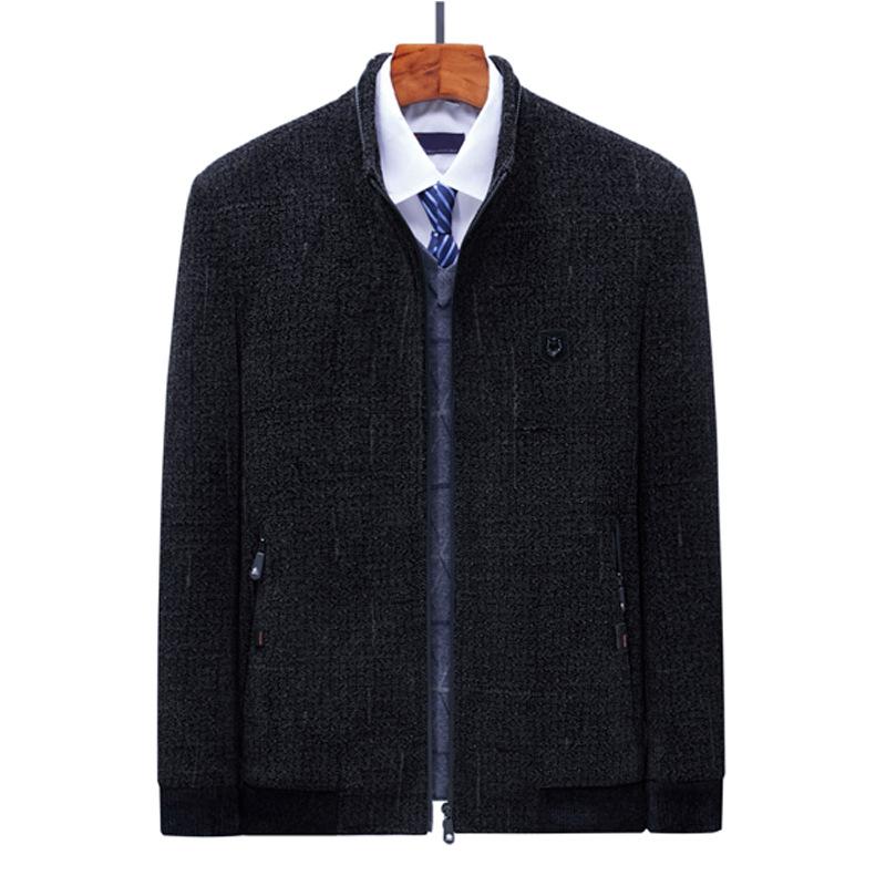 Cotton-padded Piled Thickened Men's Chenille Jacket Middle-aged and Elderly Winter Warm Cotton Jacket