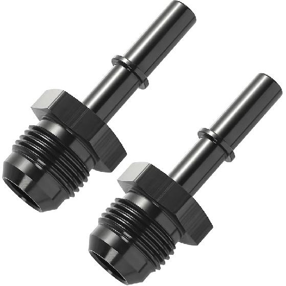 EVIL ENERGY 6AN Stecker auf 3/8" SAE Schnellverschluss Stecker Push-On EFI Fitting Adapter Aluminium 2 Stück