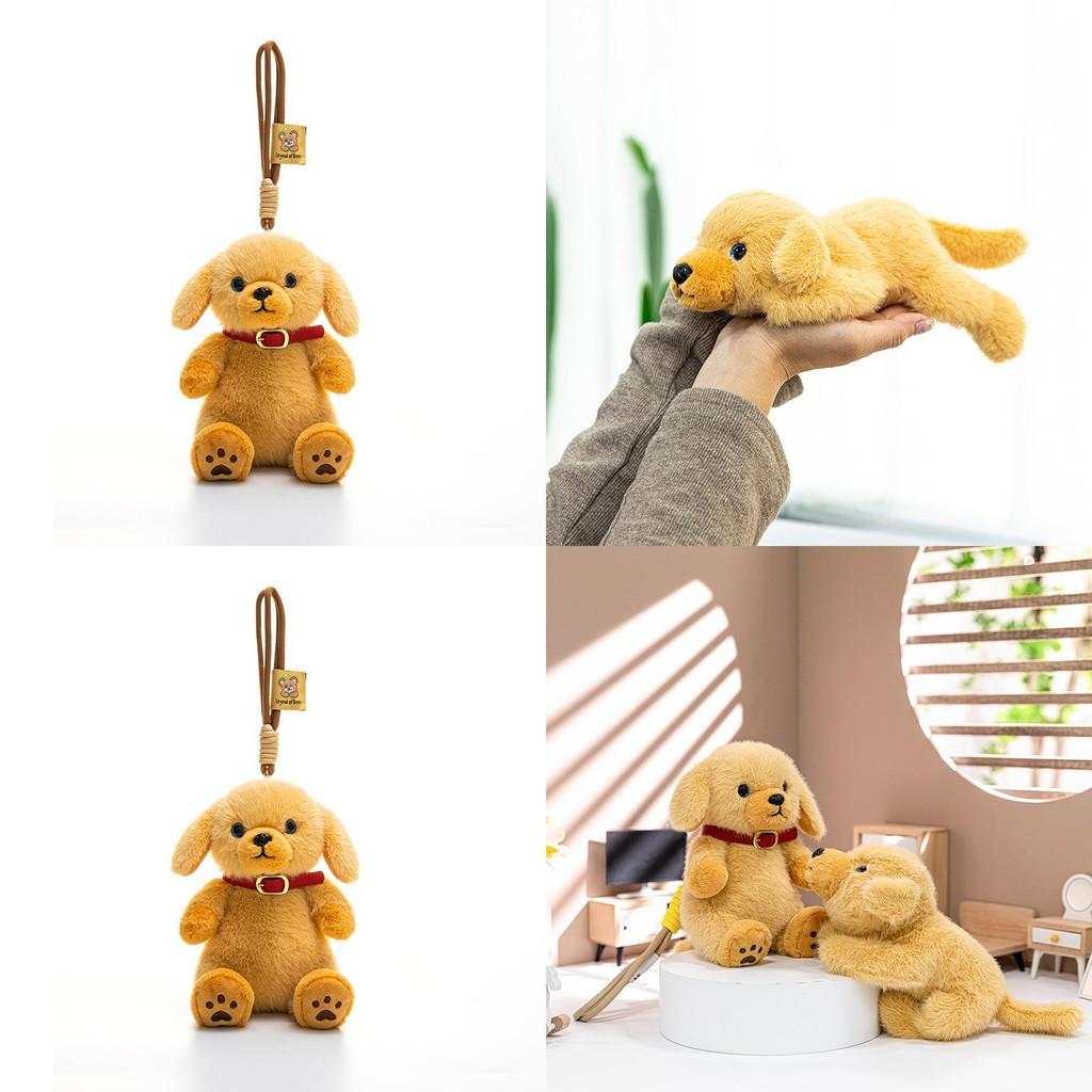 Pet Plush Dog Stuffed Toy Keychain With Soft Short Plush For Bags And Car Accessories