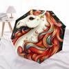 1 PC Automatic Folding Umbrella - Colorful Unicorn Pattern, Portable & Foldable Design with 8 Ribs, Christmas Birthday Gifts