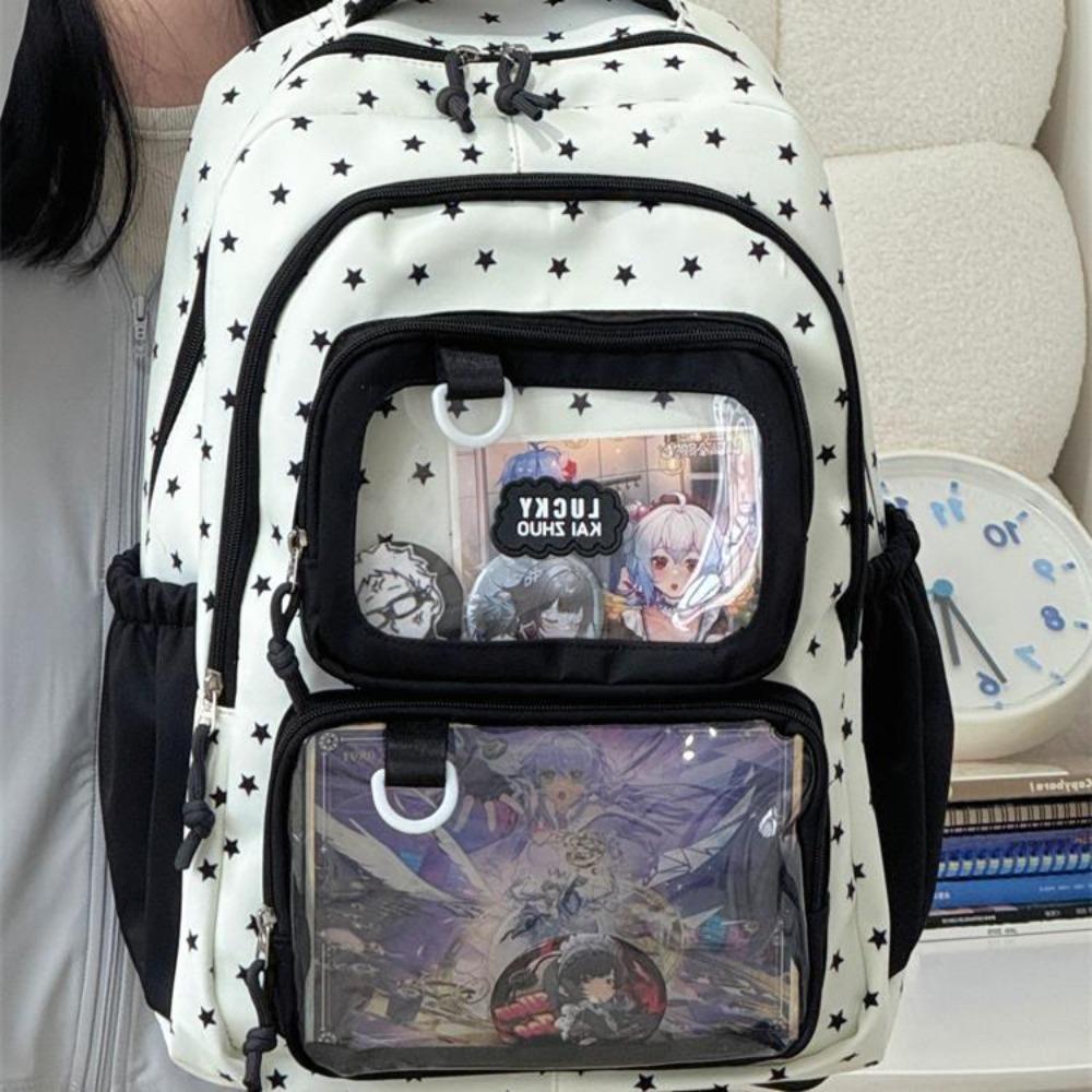 Japanese ins pain layer simple backpack large capacity multi-compartment junior high school student schoolbag women's leisure travel backpack