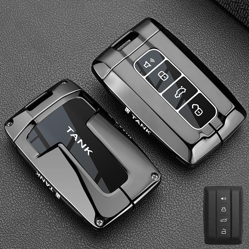 Zinc Alloy Car Key Case for TANK 300 500 Tank300 Tank500 for GWM WEY Great Wall Remote Cover Shell Keychain Holder Accessories