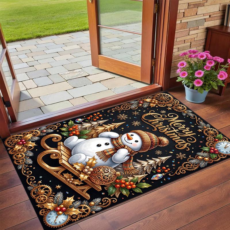 Christmas Printed Square Area Rug Soft Non Slip Floor Carpet For Bedroom Holiday Gift