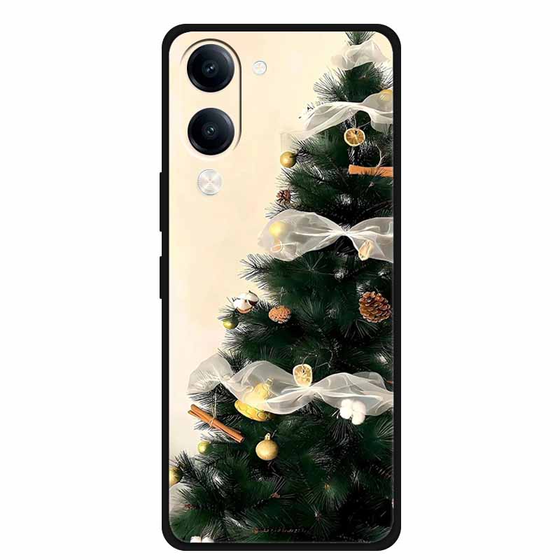 Christmas Case For Vivo Y04 Y04S Y37C Soft Silicone Phone Cover Funda For Vivo Y 04 04S 37C Black TPU Protective Bumper Casing