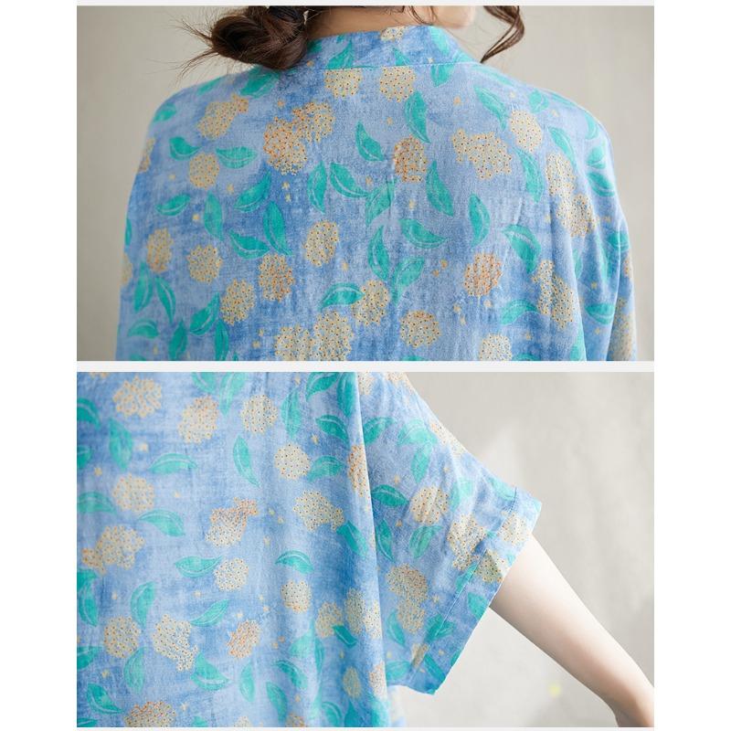 DIMANAF 2024 Plus Size Summer Women Beach Dress Basic Floral Print Loose Style Vintage Long Holiday Dresses