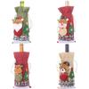 Christmas Wine Bottle Covers Linen Snow Cartoon Drawstring Wine Bottle Cover Xmas Party Home Desktop Decor New Year Gifts