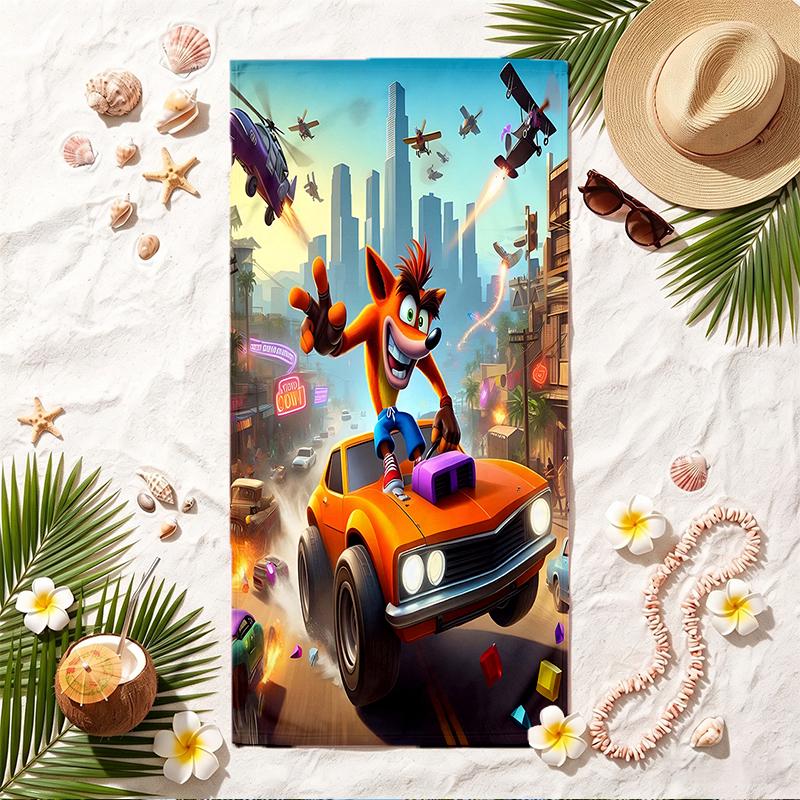 Crash Bandicoot  Soft Beach Towel Stylish Beach Pool Towel for Summer Seaside Vacation Travel