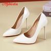 Aphixta 12cm Super High Thin Heels Pumps Women Shoes Pointed Toe Patent Leather Wedding Colorful Dress Stiletto Heel Shoes Woman