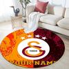Custom Name,Galatasaray SK pattern round rug,Carpet Rug for Living Room Bedroom Playroom ,Non-slip Floor Mat,Holiday Gifts and Birthday Gifts.