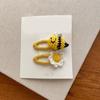 2PCS Honeybee Hair Clip Crochet Hairpin Fashion Hair Barrettes Elastic Hair Tie for Shopping Daily Wear Hair Decoration