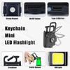 150mAh Mini LED Flashlight Work Light Portable Pocket Flashlight Keychains USB Rechargeable For Outdoor Camping Small Light