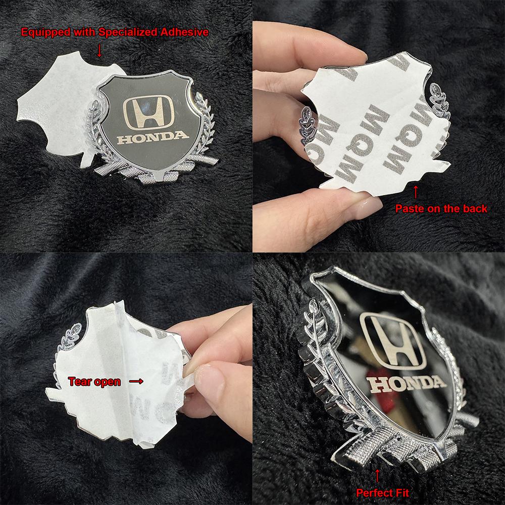 Honda Metal Emblem Shield Wheat Ear Badge Decals Exterior Decor Accessories for All Honda Car & Motorcycle Models KP5