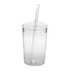 Large Capacity Clear Glass Cup Creative 500ml Glass Tumbler with Straw Durable Coffee Cup Juice Cup with Lid Bar Accessories