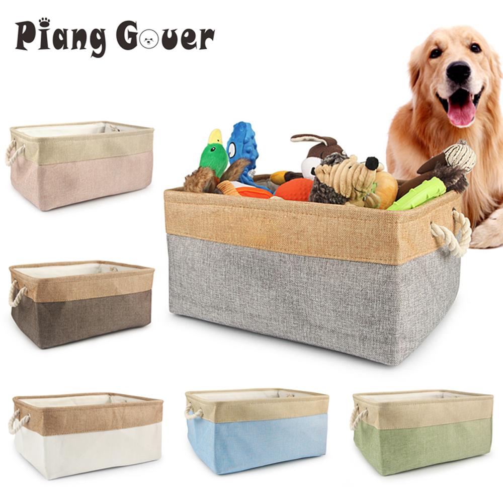 S/M/L Pet Toy Basket Sundries Sorting Cat Dog Clothes Storage Box Accessories Organize Storage Bin
