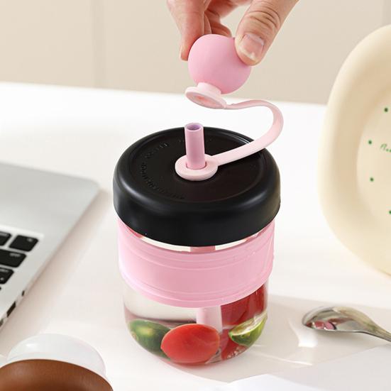 Szklana Butelka na Wodę ze Słomką Infuzer na Owoce Szczelna 500ml Kubek do Picia