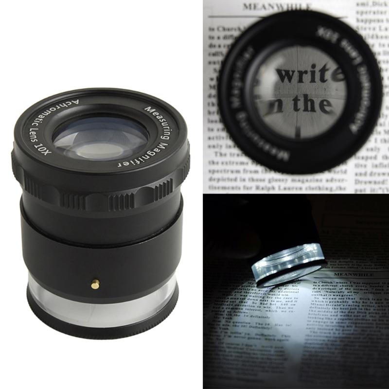 Lente d'ingrandimento 10X con scala graduata e luce LED, lente d'ingrandimento 10X con lente d'ingrandimento graduata.